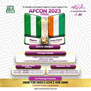 ValueJet To Fly Nigerian Fans To AFCON Final Match -